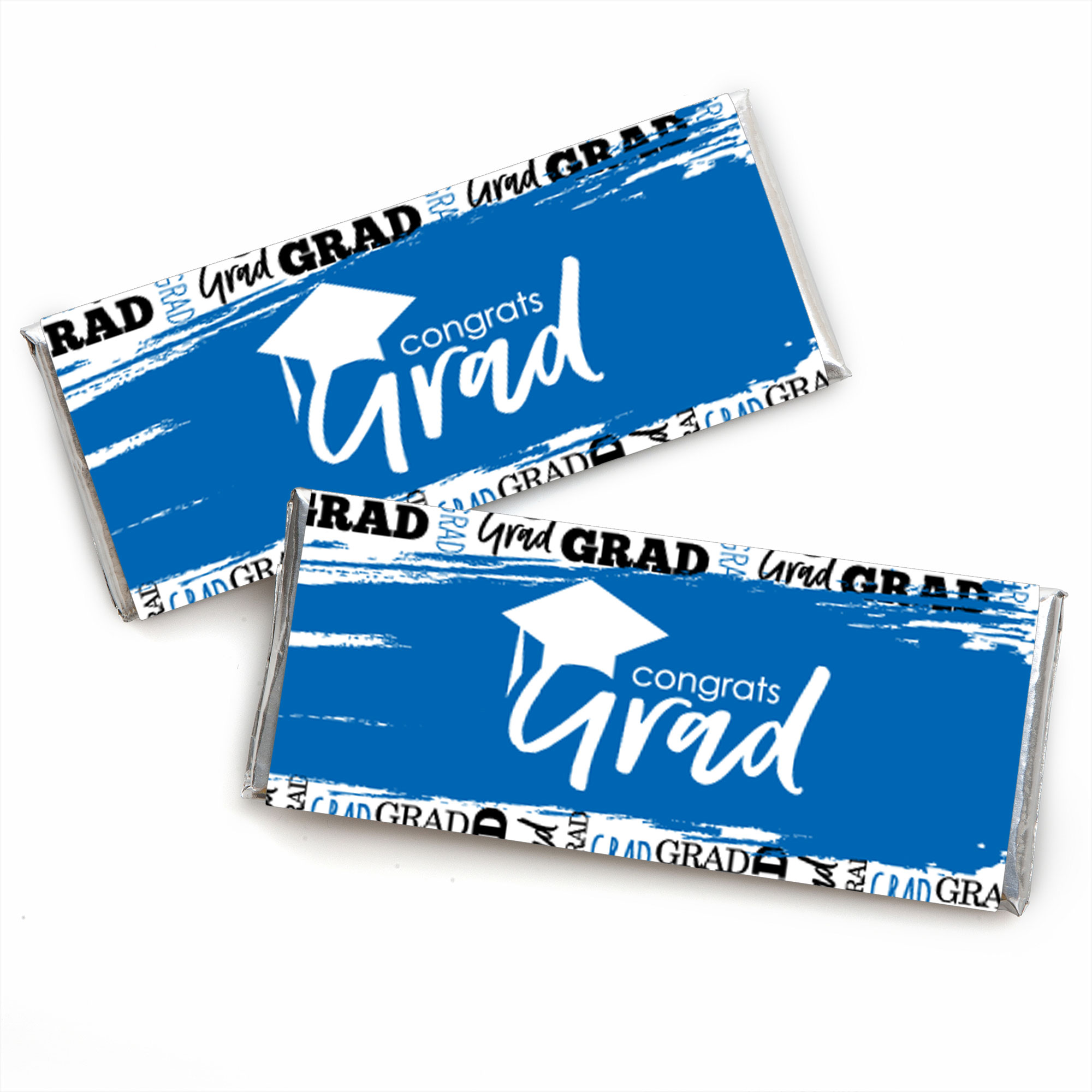 Big Dot of Happiness Blue Grad - Best is Yet to Come - Candy Bar Wrapper Royal Blue Graduation Party Favors - Set of 24